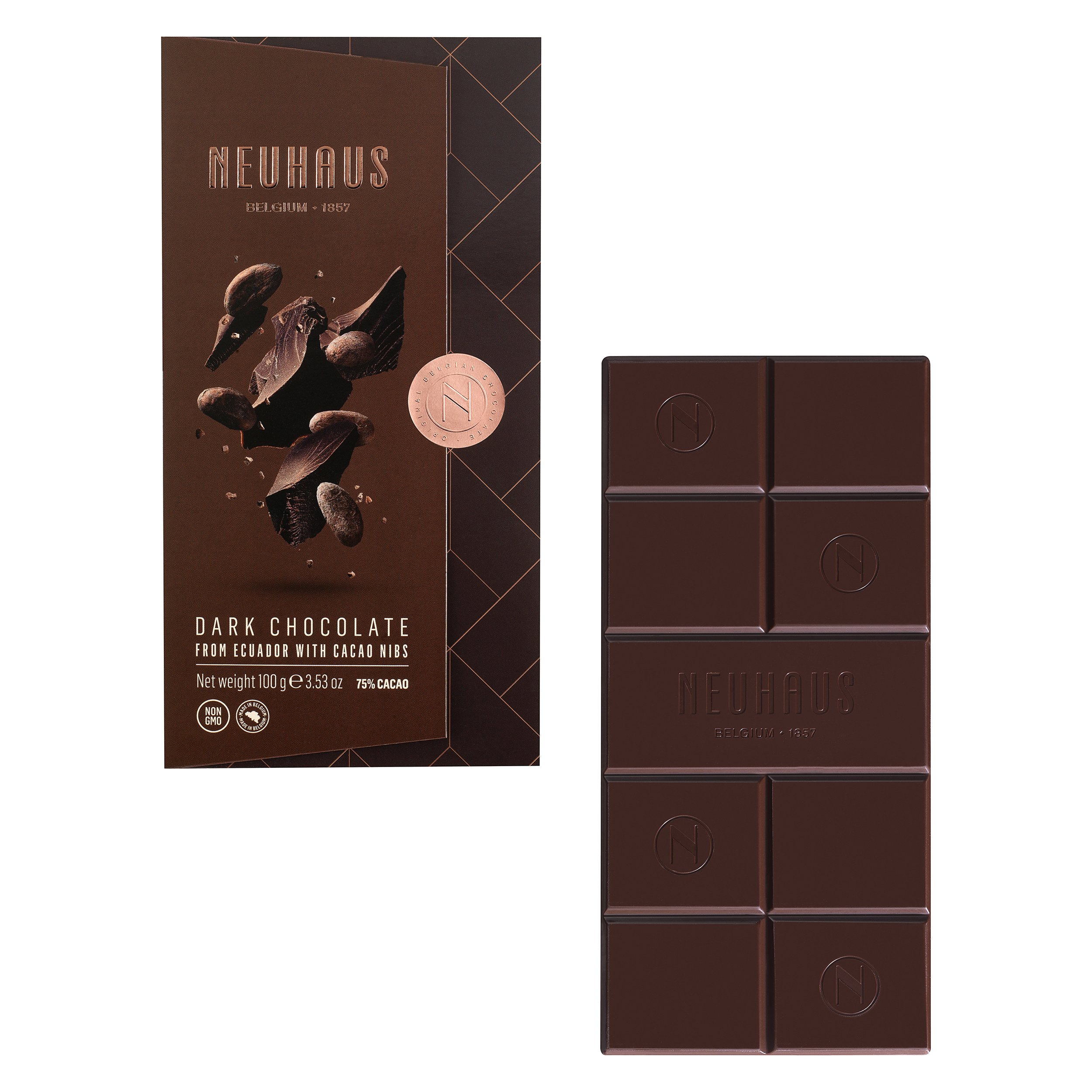 Dark Cocoa Nibs Tablet | Neuhaus Chocolates